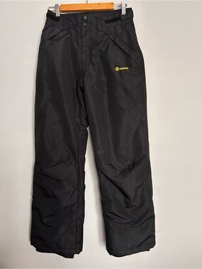 Solstice black snow pants with adjustable waist and leg openings size s